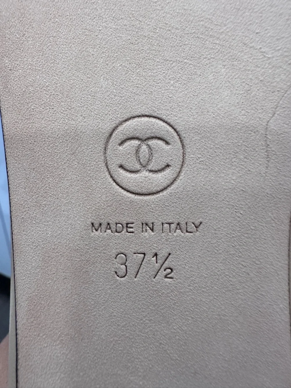 CHANEL CLASSIC CC LOGO BEIGE & BLACK CAPTOE LEATHER BALLET FLATS Size 37.5 NEW - Picture 14 of 16